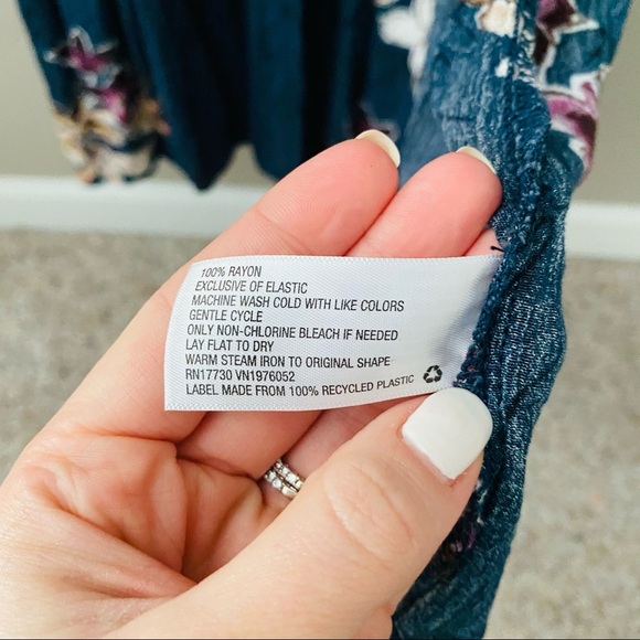 Xhilaration Floral Print Maxi Dress Blue Sz Medium - Picture 5 of 12